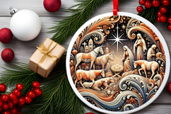 Round Christmass Ornament PNG Product Image 2