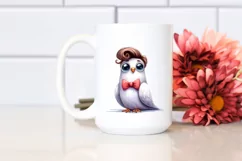 Funny Dove with Big Eyes and Bow Clipart Product Image 2