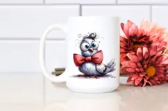 Funny Dove with Big Eyes and Bow Clipart Product Image 2