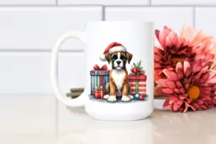 Boxer Surrounded by Christmas Gifts PNG Product Image 2