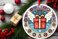 Round Christmas Ornament Sublimation|Clipart Product Image 1