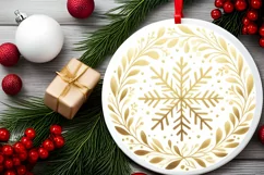 Round Christmas Ornament Sublimation|Clipart Product Image 2