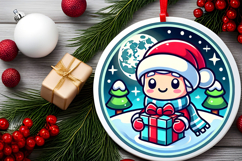 Round Christmass Ornament PNG Product Image 2