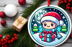 Round Christmass Ornament PNG Product Image 2