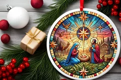 Round Christmas Ornament Sublimation|Clipart Product Image 1