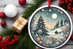 Round Christmass Ornament PNG Product Image 2