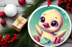 Round Christmas Ornament Sublimation|Clipart Product Image 1
