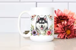 Watercolor Funny Siberian Husky Big Eyes Sitting | Product Image 2