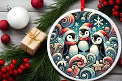 Round Christmas Ornament Sublimation|Clipart Product Image 1