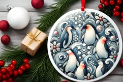 Round Christmas Ornament Sublimation|Clipart Product Image 1