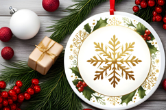 Round Christmass Ornament PNG Product Image 2