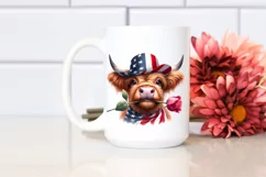 Watercolor Highland Cow Portrait Clipart Product Image 2