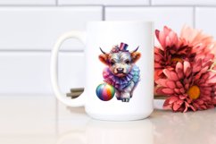 Colorful Baby Highland Cow with Ballroom PNG Product Image 2