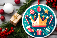 Round Christmass Ornament PNG Product Image 2