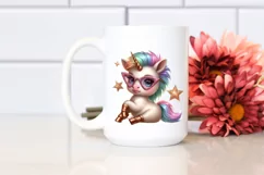 Baby Unicorn Posing Johny Bravo Shimmering Star | Clipart Product Image 2