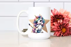 Baby Unicorn Posing Johny Bravo Shimmering Star | Clipart Product Image 2