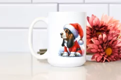 Colorful Basset Hound with Christmas Decor, High-Res PNG Product Image 2
