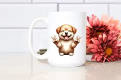 Funny Cute Puppy Smiling with Victory Sign Product Image 2