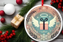 Round Christmas Ornament Sublimation|Clipart Product Image 1