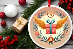 Round Christmas Ornament Sublimation|Clipart Product Image 1