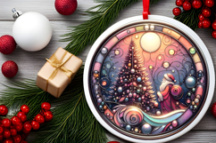 Round Christmass Ornament PNG Product Image 2