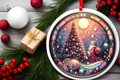 Round Christmass Ornament PNG Product Image 2