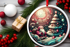 Round Christmass Ornament PNG Product Image 2