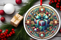 Round Christmass Ornament PNG Product Image 2