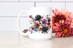 Colorful Black Rose PNG with Small Black Roses Product Image 2