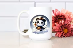 Cute Baby Panda on Cloud Halloween PNG Product Image 2
