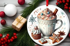 Round Christmas Ornament Sublimation|Clipart Product Image 1
