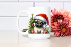 Enthusiastic Pug in Christmas Theme PNG Product Image 2