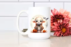 Cute Baby Lamb on Star Halloween PNG Product Image 2