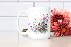 Colorful Wild Flowers | Small Bright Watercolor Clipart Product Image 2