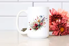 Colorful Wild Flowers | Small Bright Watercolor Clipart Product Image 2
