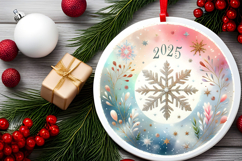 Round Christmass Ornament PNG Product Image 2