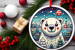 Round Christmass Ornament PNG Product Image 2