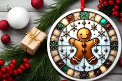 Round Christmas Ornament Sublimation|Clipart Product Image 2