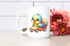 Colorful Small Baby Parrot Car | Clipart Product Image 2