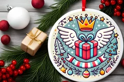 Round Christmas Ornament Sublimation|Clipart Product Image 1