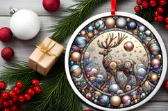 Round Christmass Ornament PNG Product Image 2