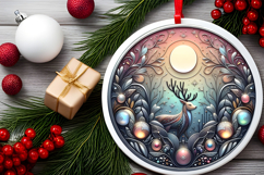 Round Christmass Ornament PNG Product Image 2