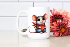 Funny Mouse with Big Eyes and Bandana Clipart Product Image 2