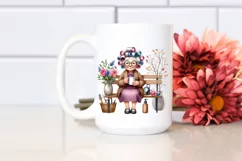 Watercolor Old Lady Sitting on Bench | Mug Sublimation Product Image 2