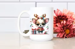 Chihuahua with Reindeer Horns PNG Product Image 2