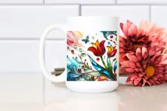 Watercolor Luxury Flower Splash Clipart Product Image 2