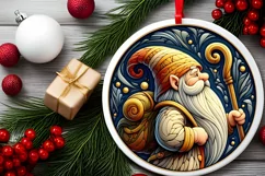 Round Christmas Ornament Sublimation|Clipart Product Image 2