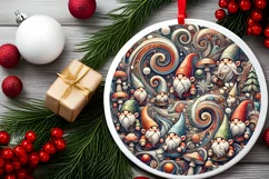 Round Christmas Ornament Sublimation|Clipart Product Image 2