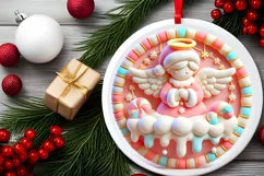 Round Christmas Ornament Sublimation|Clipart Product Image 1
