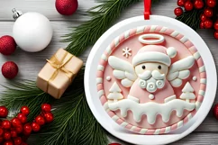 Round Christmas Ornament Sublimation|Clipart Product Image 1